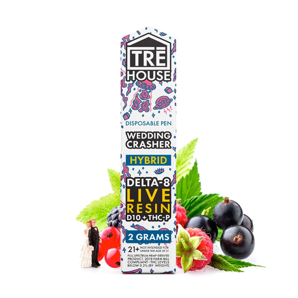 TRE HOUSE LIVE RESIN DELTA 8 DISPOSABLE + D10 & THC-P 2G PACK OF 10